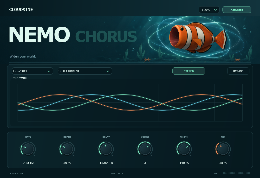 Oberfläche von NEMO Chorus